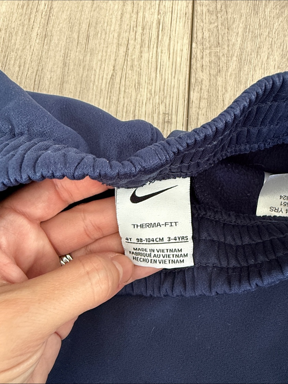 Nike Boys Blue Zip Hoodie with Navy Joggers Set Therma-Fit 4T - Picture 4 of 10